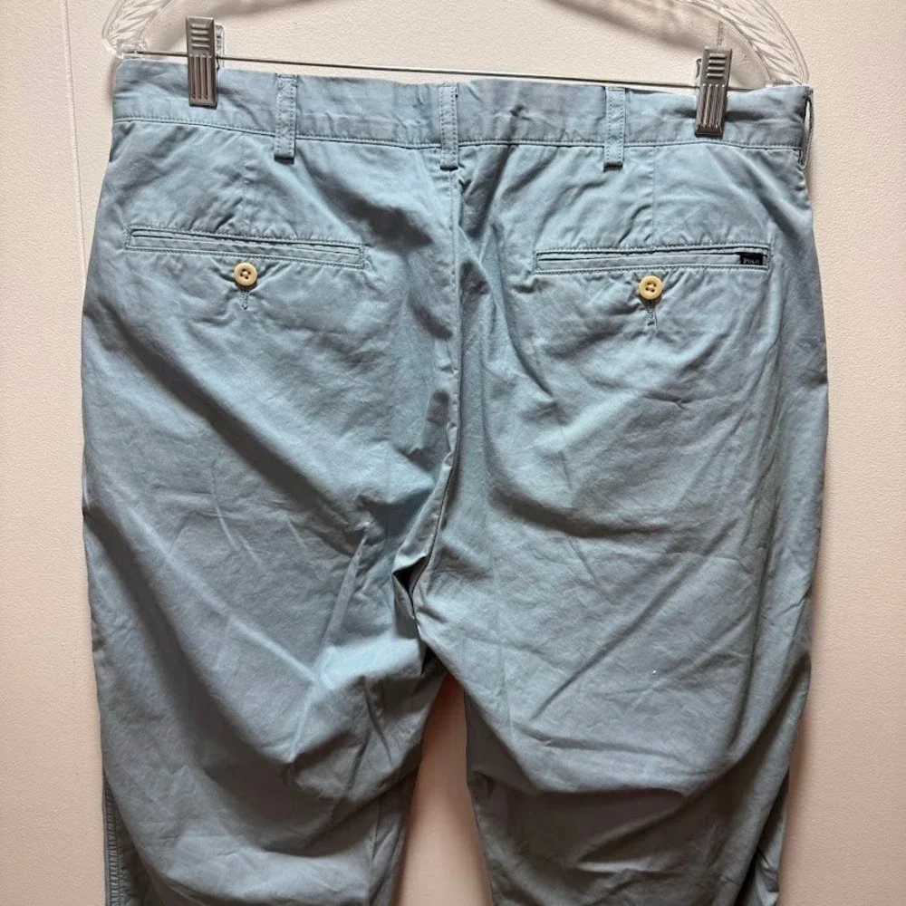 Polo Ralph Lauren Suffield Pants Mens 34x32 Light Blue Pima Cotton Chinos‎